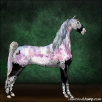 Horse Color:Nacre Watercolor White Spotted Silver Brown Splash