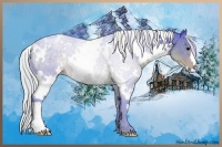 Horse Color:Watercolor White Spotted Silver Black 