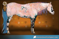 Horse Color:Watercolor Plaid White Spotted Grullo Ice Rabicano and Watercolor Plaid White Spotted Grullo Ice Rabicano