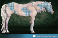 Horse Color:Watercolor Plaid  Brown Ice Tobiano  and Watercolor Plaid  Silver Grullo Ice Sabino Tobiano 