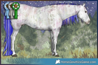 Horse Color:Painted Nacre White Spotted Blue Onyx Chinchilla Ice  and Painted Nacre White Spotted Silver Blue Onyx Chinchilla Ice Sabino Splash 