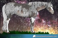 Horse Color:Liver Chestnut Ice Mushroom Rabicano  and Silver Blue Onyx Chinchilla Ice Splash 