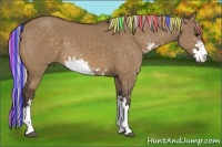 Horse Color:Painted Silver Brown Dun Sabino
