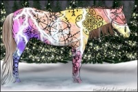 Horse Color:White Spotted Sable Champagne Dun Sabino Splash Appaloosa 