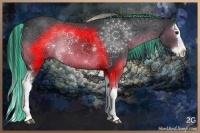 Horse Color:Painted White Spotted Black Chinchilla Splash Rabicano