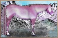 Horse Color:Painted Watercolor Liver Red Onyx Roan Sabino Rabicano
