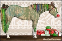 Horse Color:Painted Watercolor Gold Champagne Dun Sabino  and Painted Watercolor Liver Red Dun Sabino 