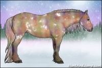 Horse Color:Nacre White Spotted Silver Bay