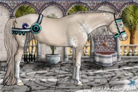 Horse Color:White Spotted Chocolate Palomino Pearl 