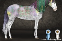 Horse Color:Plaid  White Spotted Liver Chestnut Ice Sabino Splash  and Plaid  White Spotted Buckskin Ice Pearl Splash 