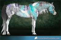 Horse Color:Platinum Silver Brown Dun Sabino Brindle  and Platinum Buckskin Dun Splash Tobiano Brindle 