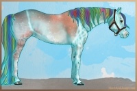 Horse Color:Painted Thunderstruck Liver Red Onyx Ice Sabino 