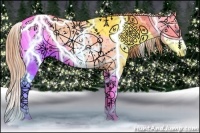 Horse Color:White Spotted Sable Champagne Pearl Sabino Splash