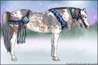 Horse Color:Nacre White Spotted Brown Splash