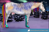 Horse Color:Painted Buckskin Ice Onyx Splash Frame Rabicano 