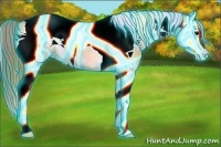 Horse Color:Nacre Thunderstruck Blue Onyx Pearl Splash Tobiano 