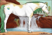 Horse Color:Watercolor Amber Cream Champagne Splash Frame 