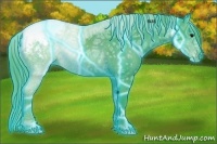 Horse Color:Thunderstruck Watercolor Smoky Black Ice Snowcap Rabicano 