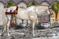 Horse Color:White Spotted Chocolate Palomino Pearl 