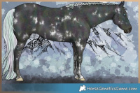 Horse Color:White Spotted Midnight Cremello Ice Sabino  and White Spotted Midnight Cremello Ice Sabino Rabicano 