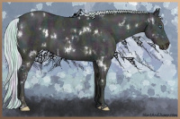 Horse Color:White Spotted Midnight Cremello Ice Sabino  and White Spotted Midnight Cremello Ice Sabino Rabicano 