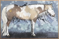 Horse Color:Liver Red Dun Pearl Sabino Brindle and Liver Red Dun Tobiano Brindle