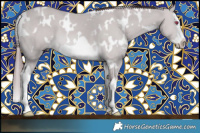 Horse Color:White Spotted Chocolate Bay Chinchilla Splash Frame