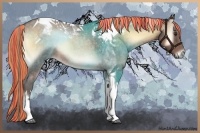 Horse Color:Painted Chocolate Palomino Roan Onyx Tobiano 