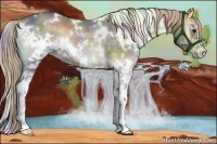Horse Color:Nacre White Spotted Liver Red Onyx Ice Sabino