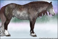 Horse Color:Chocolate Brown Chinchilla Ice Sabino Rabicano 