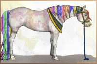 Horse Color:Painted Watercolor White Spotted Silver Brown Ice Splash 