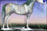 Horse Color:Nacre Plaid  White Spotted Sable Champagne Onyx Sabino Splash 