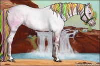 Horse Color:Painted White Spotted Chocolate Palomino Ice Dun 