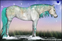 Horse Color:Watercolor Plaid White Spotted Brown Onyx Sabino Rabicano