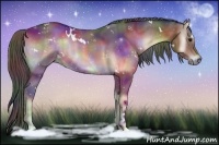 Horse Color:Nacre White Spotted Bay Onyx Rabicano 