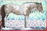 Horse Color:Liver Red Dun Ice Sabino Tobiano 