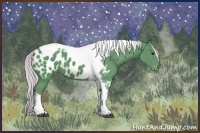 Horse Color:Watercolor Silver Black Tobiano Appaloosa 