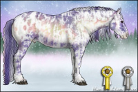 Horse Color:Watercolor Brown Ice Onyx Appaloosa and Watercolor White Spotted Brown Ice Onyx Appaloosa