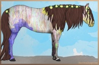 Horse Color:Chocolate Buckskin Ice Roan 