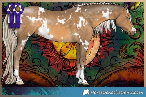 Horse Color:White Spotted Chocolate Palomino Mushroom 