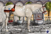 Horse Color:White Spotted Chocolate Palomino Pearl Sabino