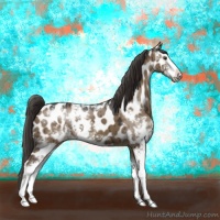 Horse Color:Liver Red Dun Sabino Near Leopard Brindle 