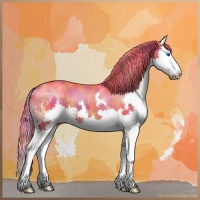 Horse Color:Nacre Watercolor Liver Chestnut Sabino Splash