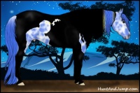 Horse Color:Watercolor Smoky Black Ice Tobiano