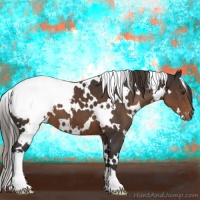 Horse Color:White Spotted Liver Chestnut Snowcap 
