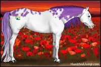 Horse Color:Watercolor Brown Splash Near Leopard