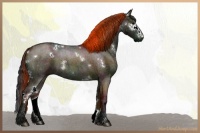 Horse Color:White Spotted Midnight Brown Ice Roan Dun 