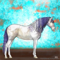 Horse Color:Watercolor Brown Ice Onyx Tobiano Rabicano