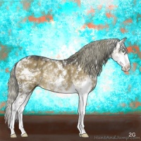 Horse Color:Liver Red Dun Mushroom Sabino Brindle
