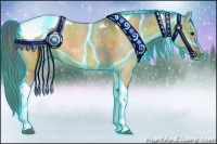 Horse Color:Nacre Thunderstruck Bay Dun Sabino Tobiano 